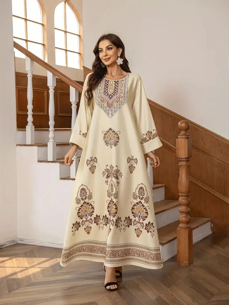 Elegant Floral Printed Abaya - MBM INTERNATIONAL HOLDING