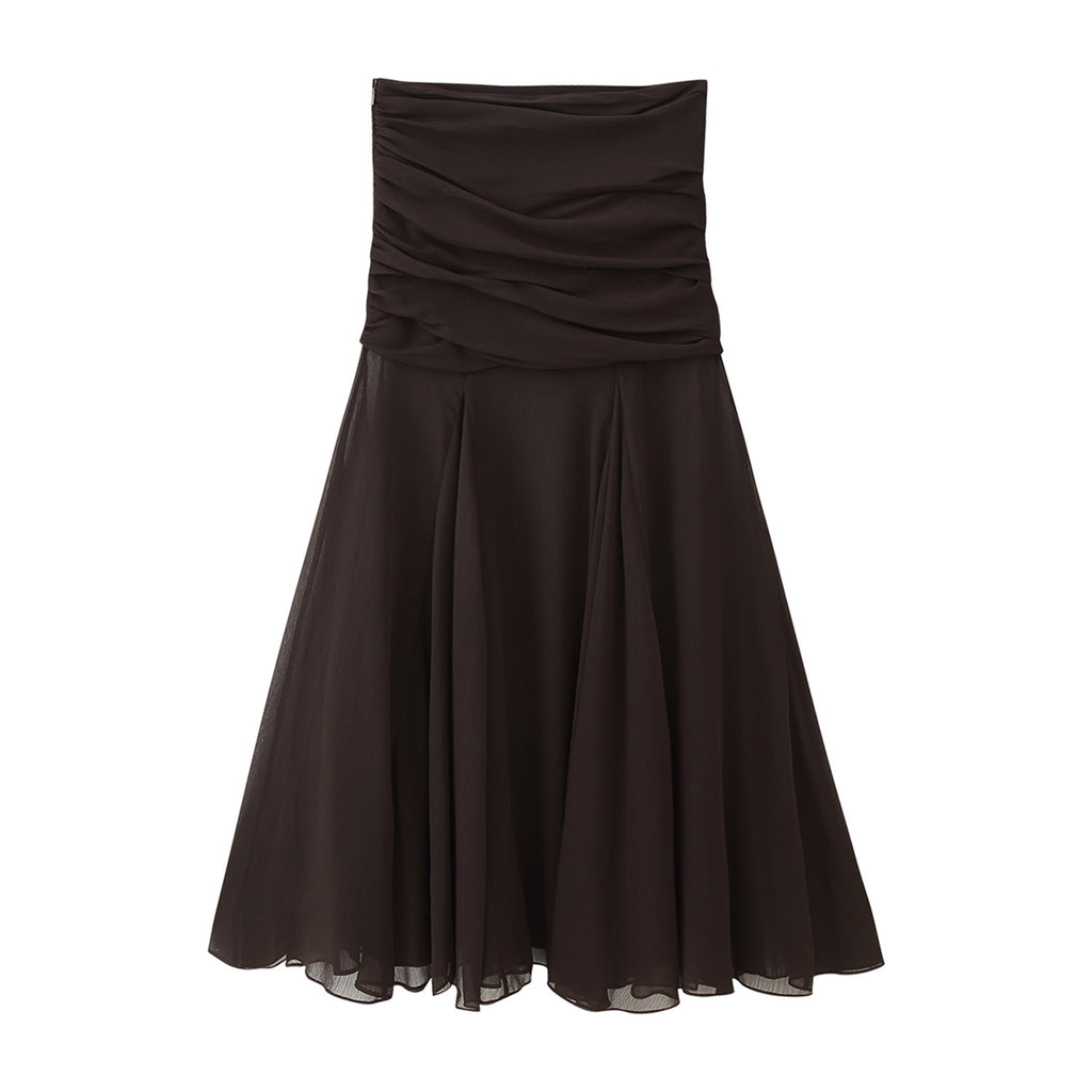 Summer Translucent Pleated Skirt