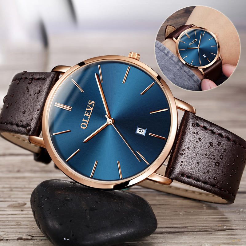 Leather Sport Quartz Wristwatch - MBM INTERNATIONAL HOLDING