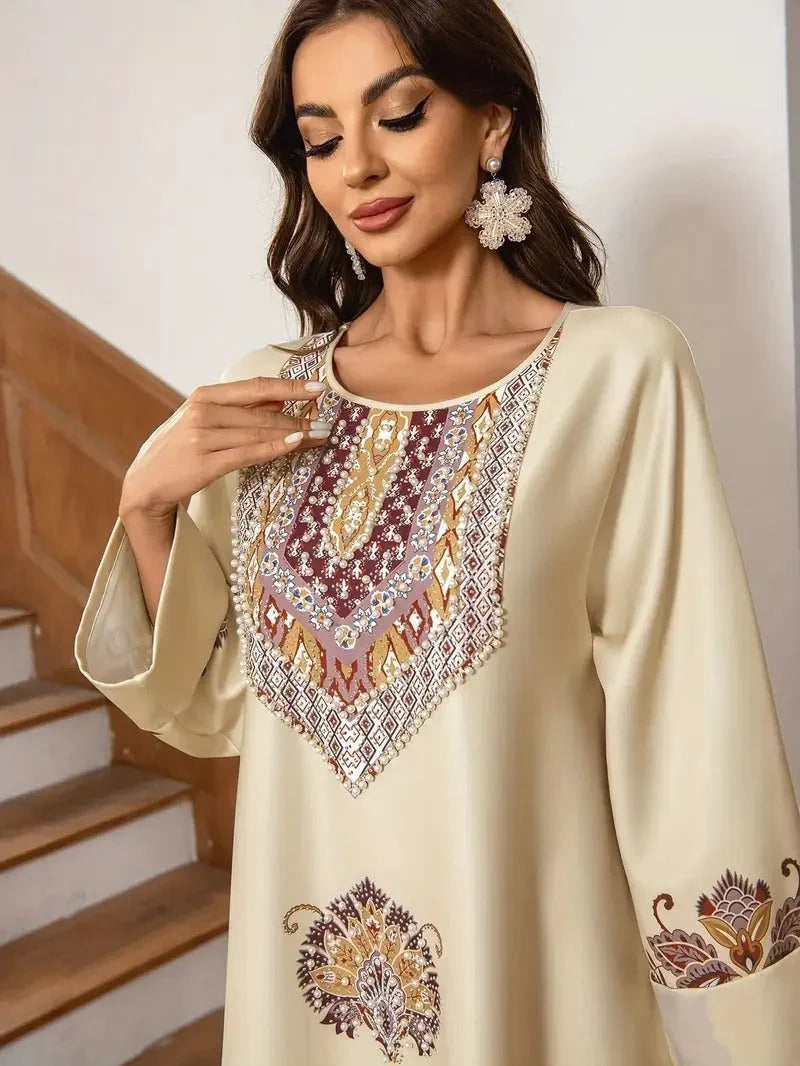 Elegant Floral Printed Abaya - MBM INTERNATIONAL HOLDING
