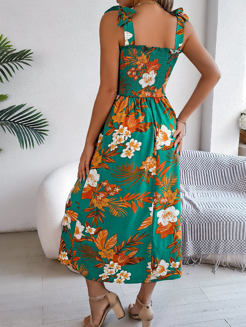 Flowers Print Suspender Corset Dress - MBM INTERNATIONAL HOLDING