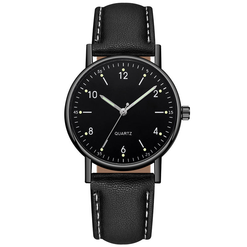 Luminous quartz wristwatch