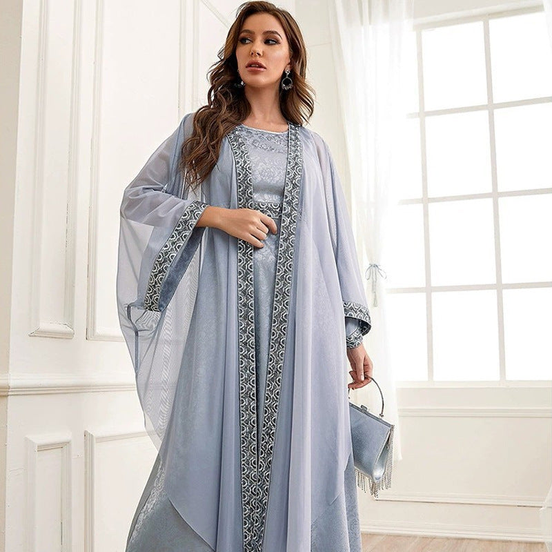 مجموعة تطريز عباية إسلامية جديدة للشرق الأوسط من دبي، طقم تطريز عباية نسائية