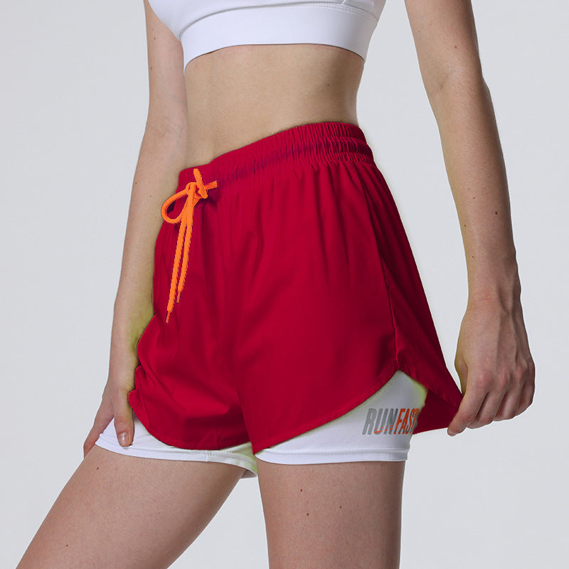 Anti-exposure Yoga Pants Casual Quick-drying Running Breathable Fake Two-piece Fitness Pants