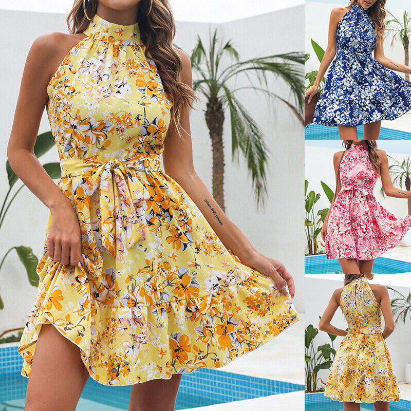 New Flowers Print Halterneck - MBM INTERNATIONAL HOLDING