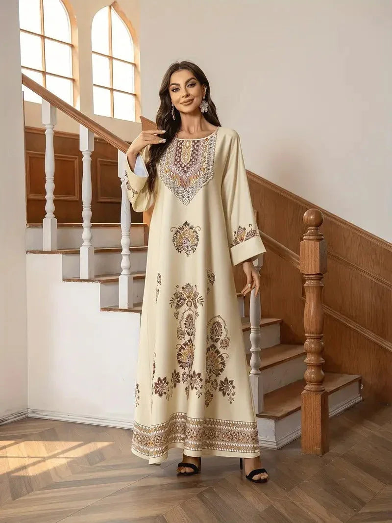 Elegant Floral Printed Abaya - MBM INTERNATIONAL HOLDING