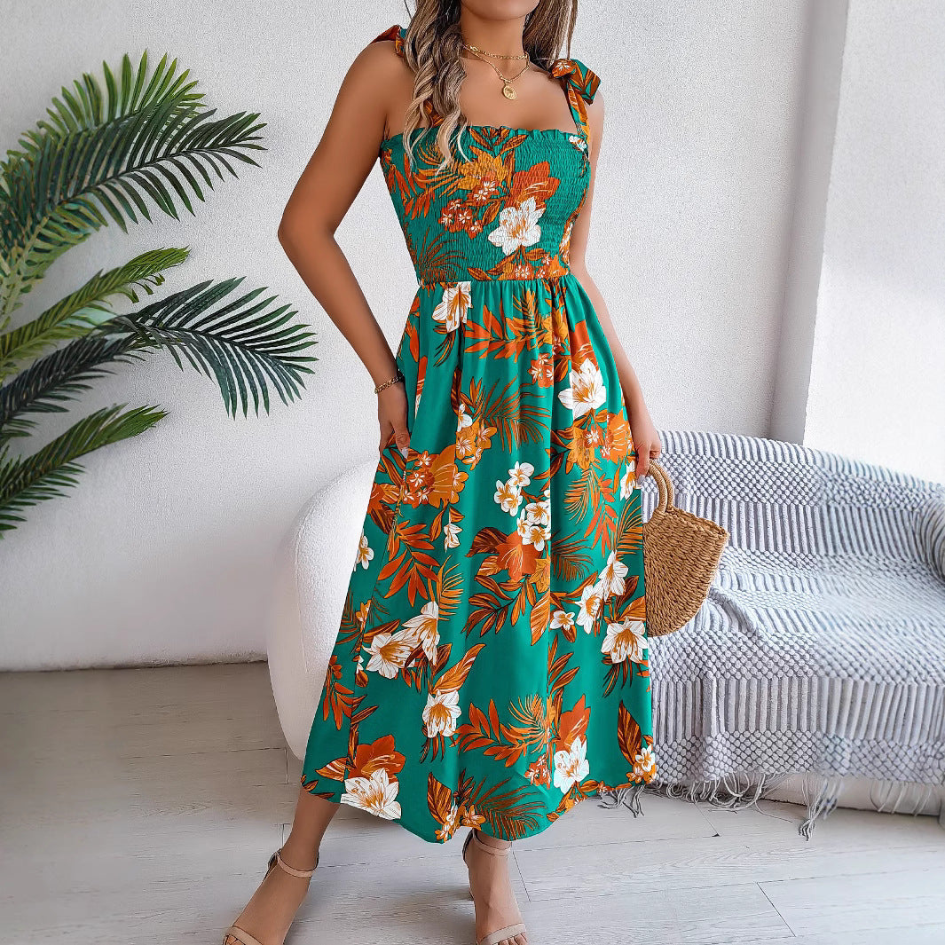 Flowers Print Suspender Corset Dress - MBM INTERNATIONAL HOLDING