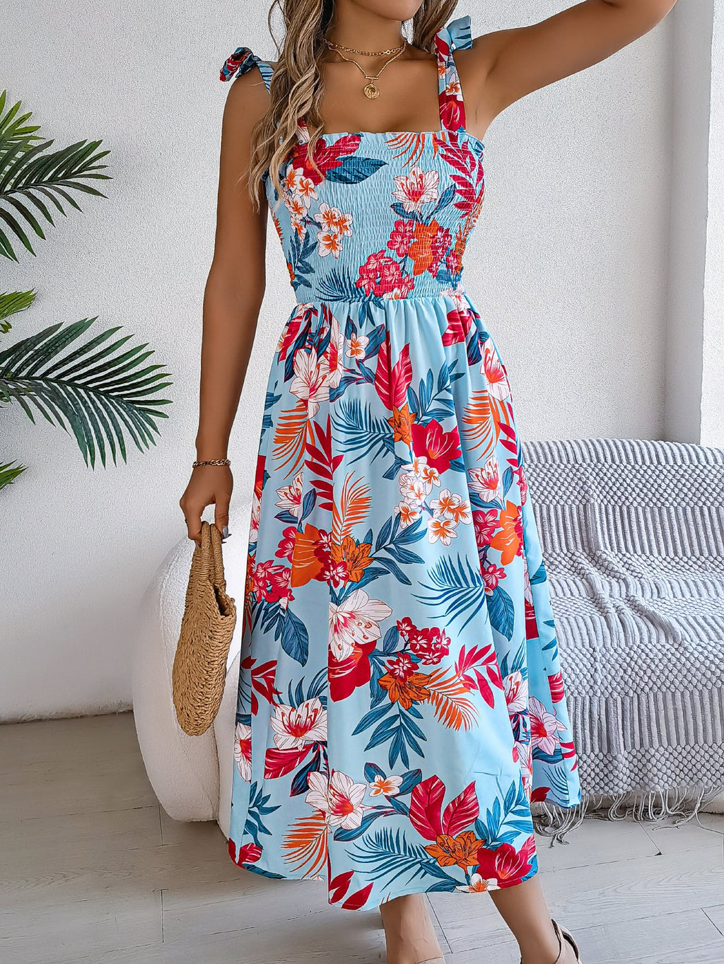 Flowers Print Suspender Corset Dress - MBM INTERNATIONAL HOLDING